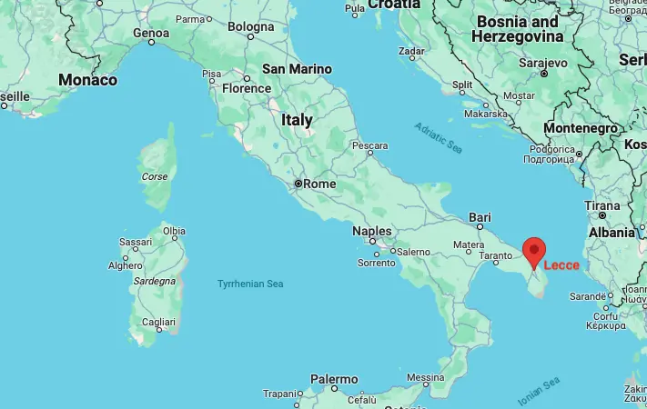 Map+of+Italy+showing+Lecce,+Puglia