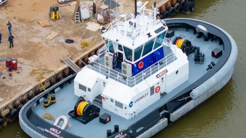 Crowley's all-electric tug will oprate at the Port of San Diego (Crowley)