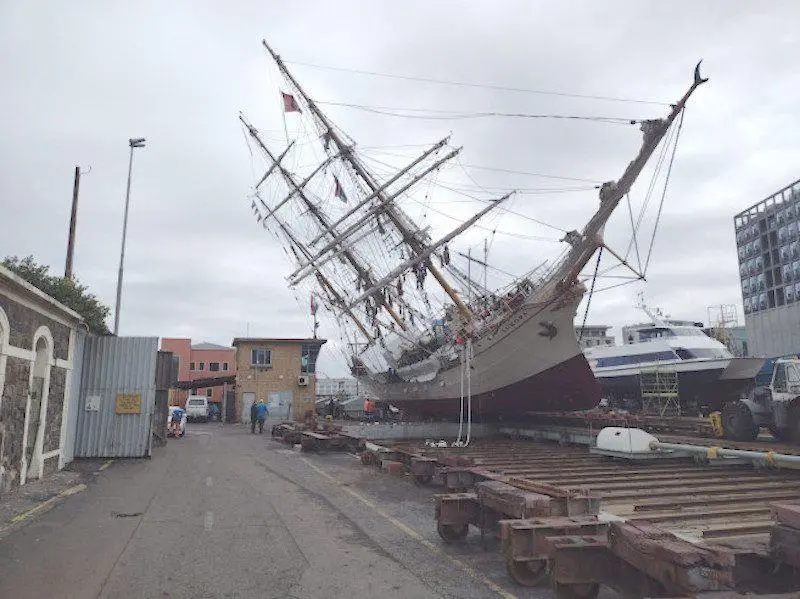 'Europa' was returned upright to its launching position by Resolve Marine (Bark EUROPA) (002)