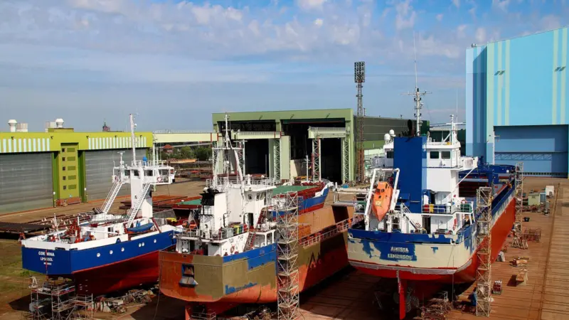 The Strela Shiprepair Yard in Stralsund, Germany