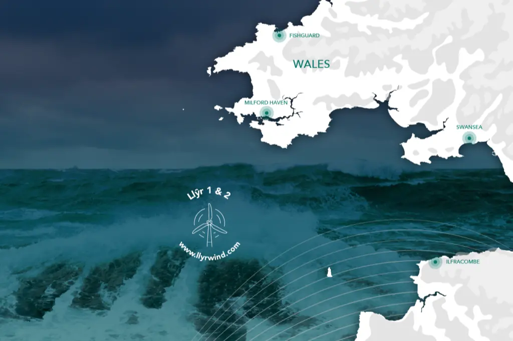 The Llŷr 1 & 2 windfarm locations