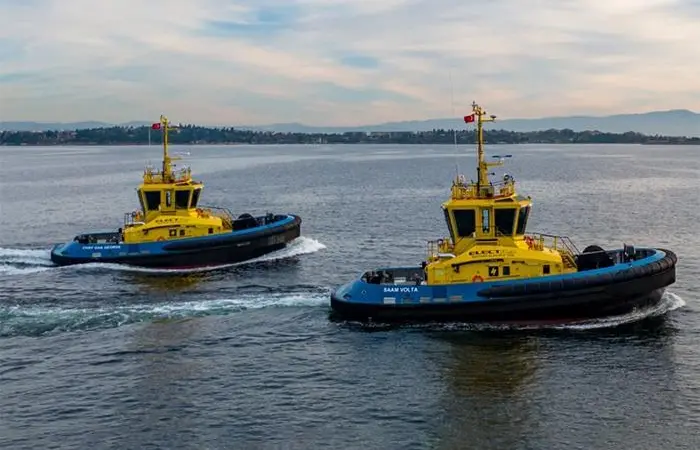 The two new tugs for Vancouver are all-electric Sanmar-exclusive ElectRA 2300SX designs (Sanmar)