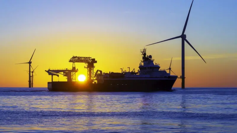 vessel at offshore wind site