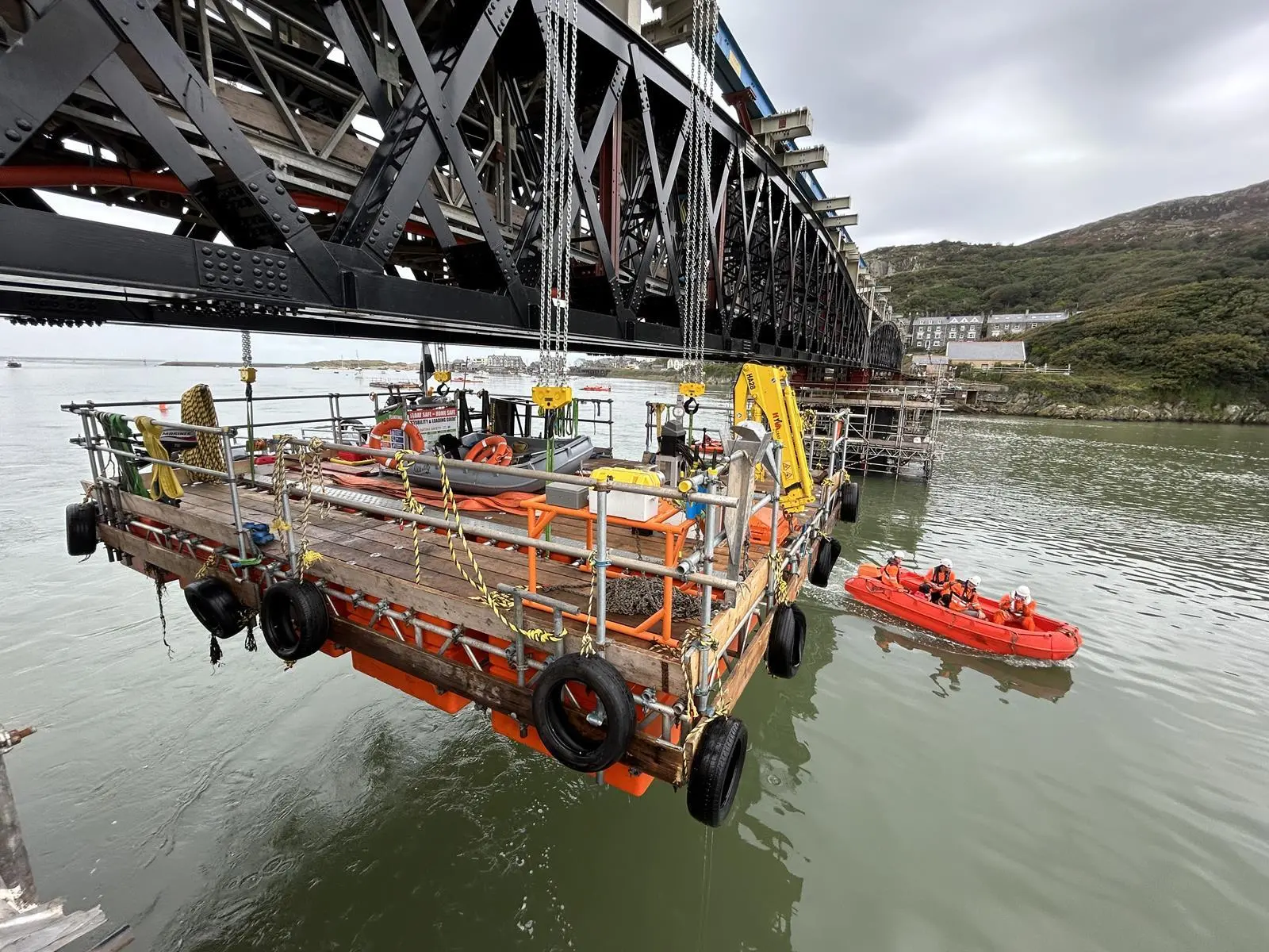 The ScaffFloat was suspended at points in the project where there was no other scaffolding in place and access was required