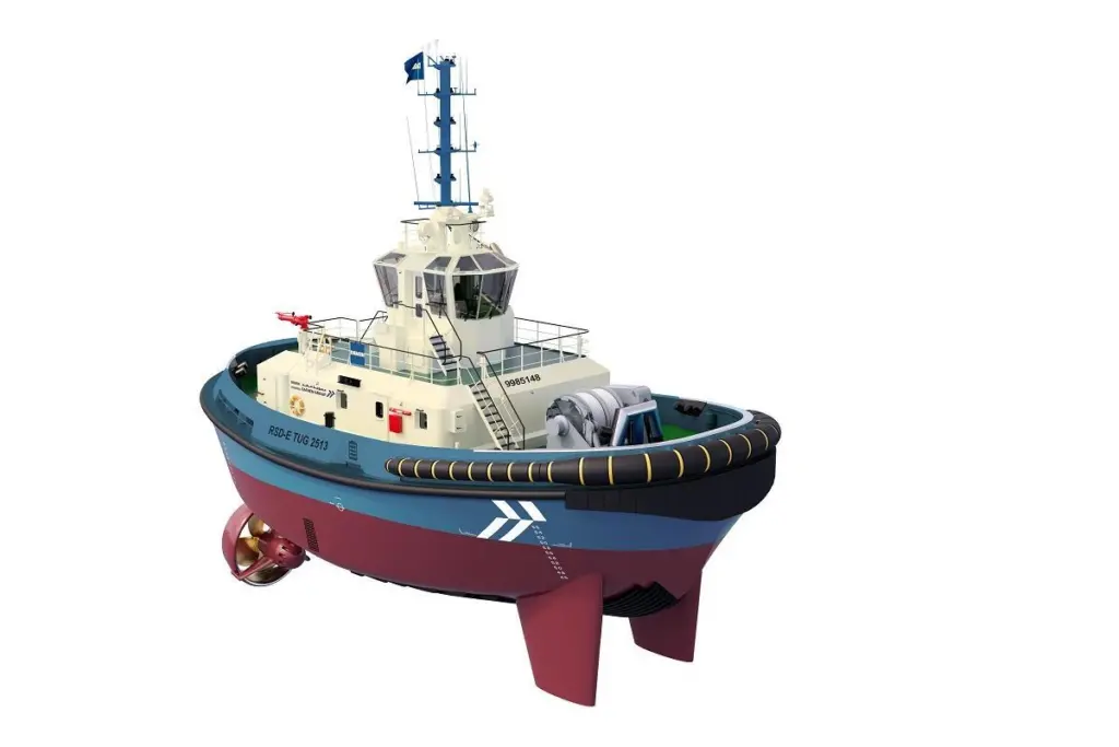 SAFEEN's tug is a fully-electric version of Damen's popular RSD Tug 2513 design (Damen)