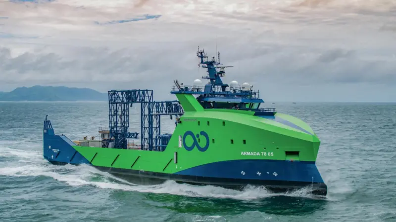Ocean Infinity’s 78m low-to-no-crew motherships will launch and recover smaller unmanned craft