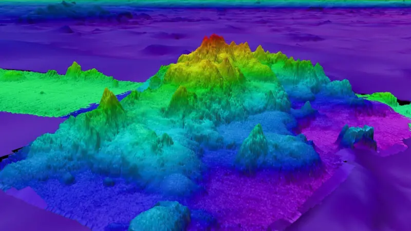 The image shows the third of four seamounts discovered by the Seabed 360 project