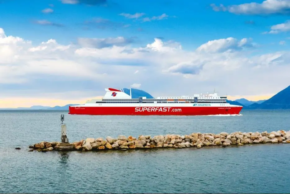 Image shows a rendering of the Stena RoRo E-Flexer vessel