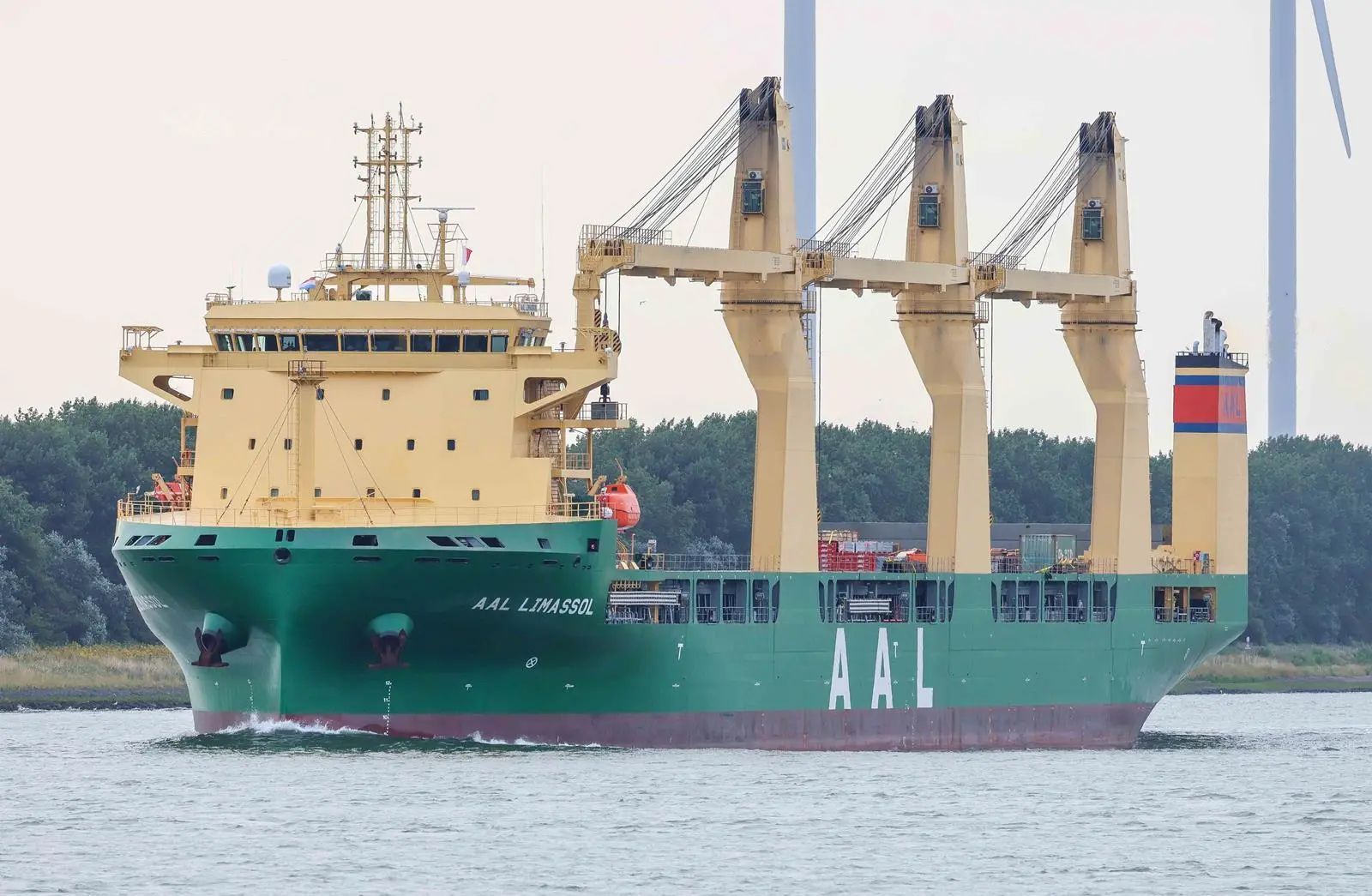 'AAL Limassol' departing Rotterdam during its European cargo unloading rotation (Peter Barker)