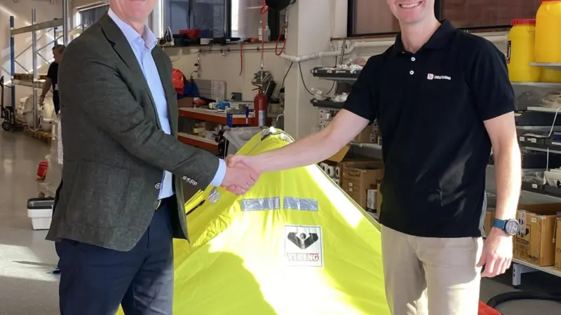 Dag Songedal, MD Viking Life-Saving Equipment Norway (left) and Erik Martinsen, CEO Lindrup Martinsen