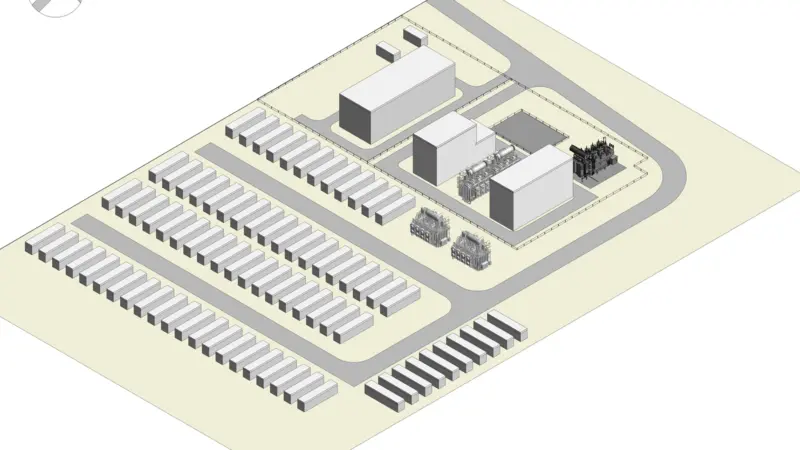 The image shows an indicative site layout illustrating proposed EBI and onshore infrastructure design for the project