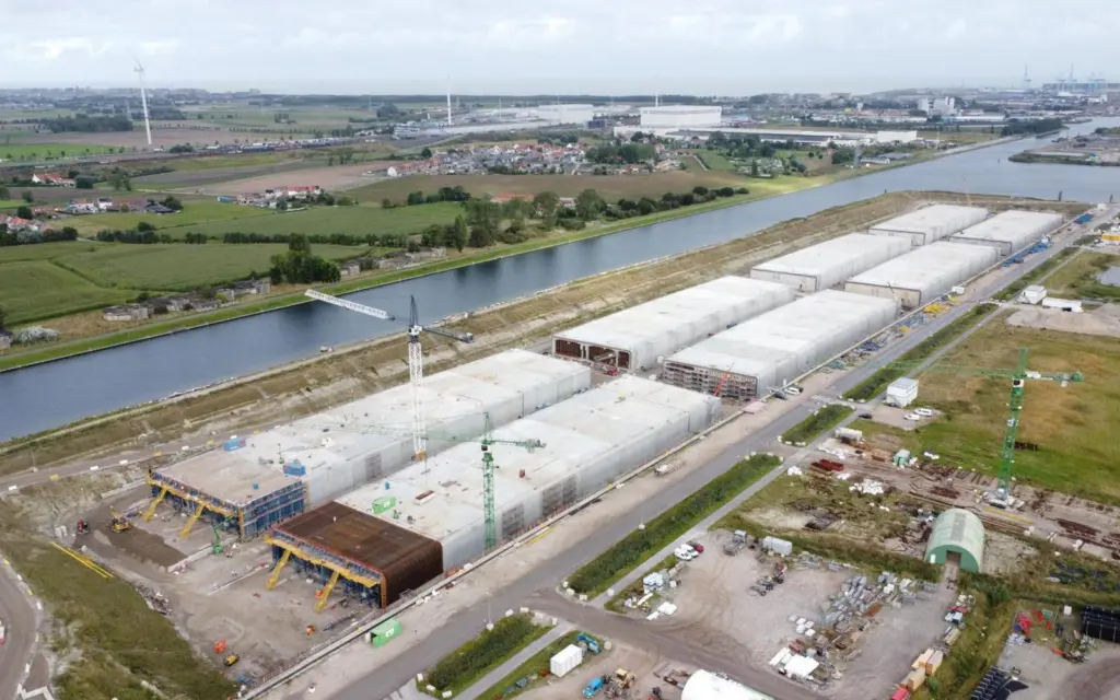 Voorlaatste betonstort Scheldetunnel Zeebrugge