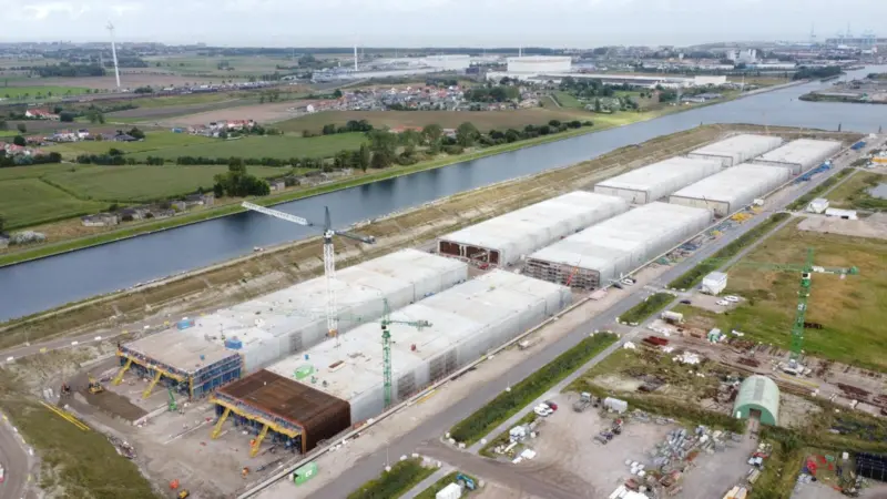 Voorlaatste betonstort Scheldetunnel Zeebrugge