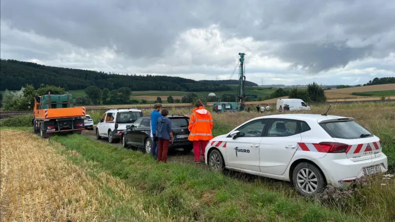 Engineers from Fugro on site at the Rhein-Main-Link project