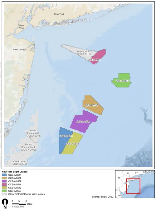 New York Bight offshore wind lease areas