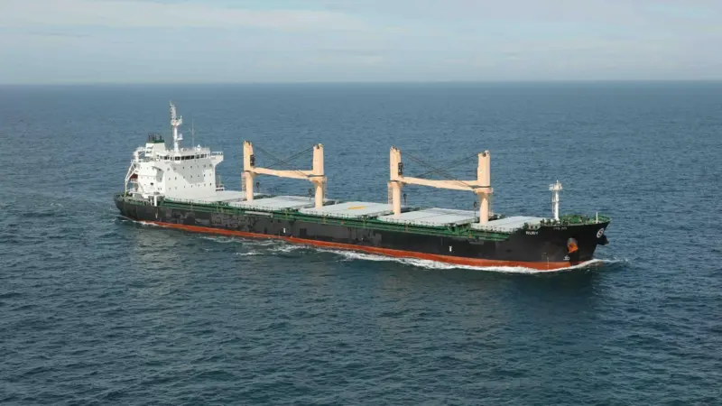 'Ruby' is now in Great Yarmouth awaiting cargo transhipment (Dover Strait Shipping - FotoFlite)