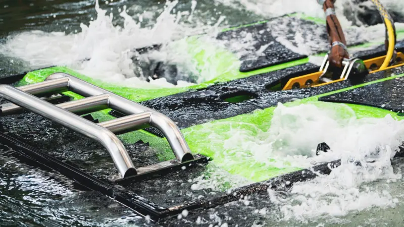 The image shows the Seaeye SR20 eWROV in the water during sea trials