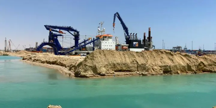 Van Oord suction dredger, Artemis, working at Ain Sokhna port in Egypt