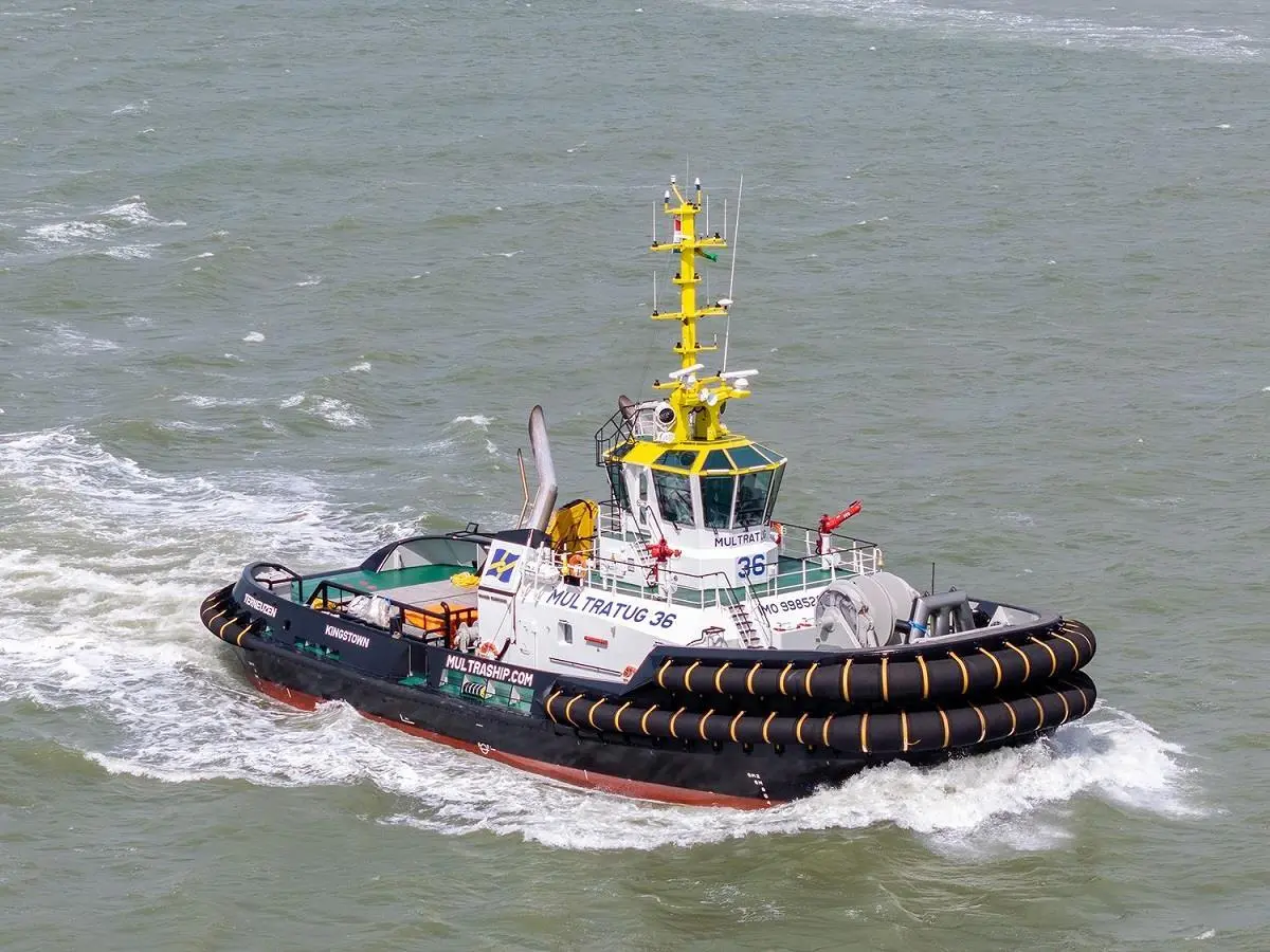 The stern of 'Multratug 36' has been modified for anchor-handling duties (Damen)