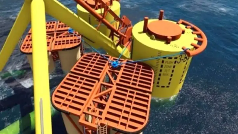 The image shows a TugDock Submersible Platform in action