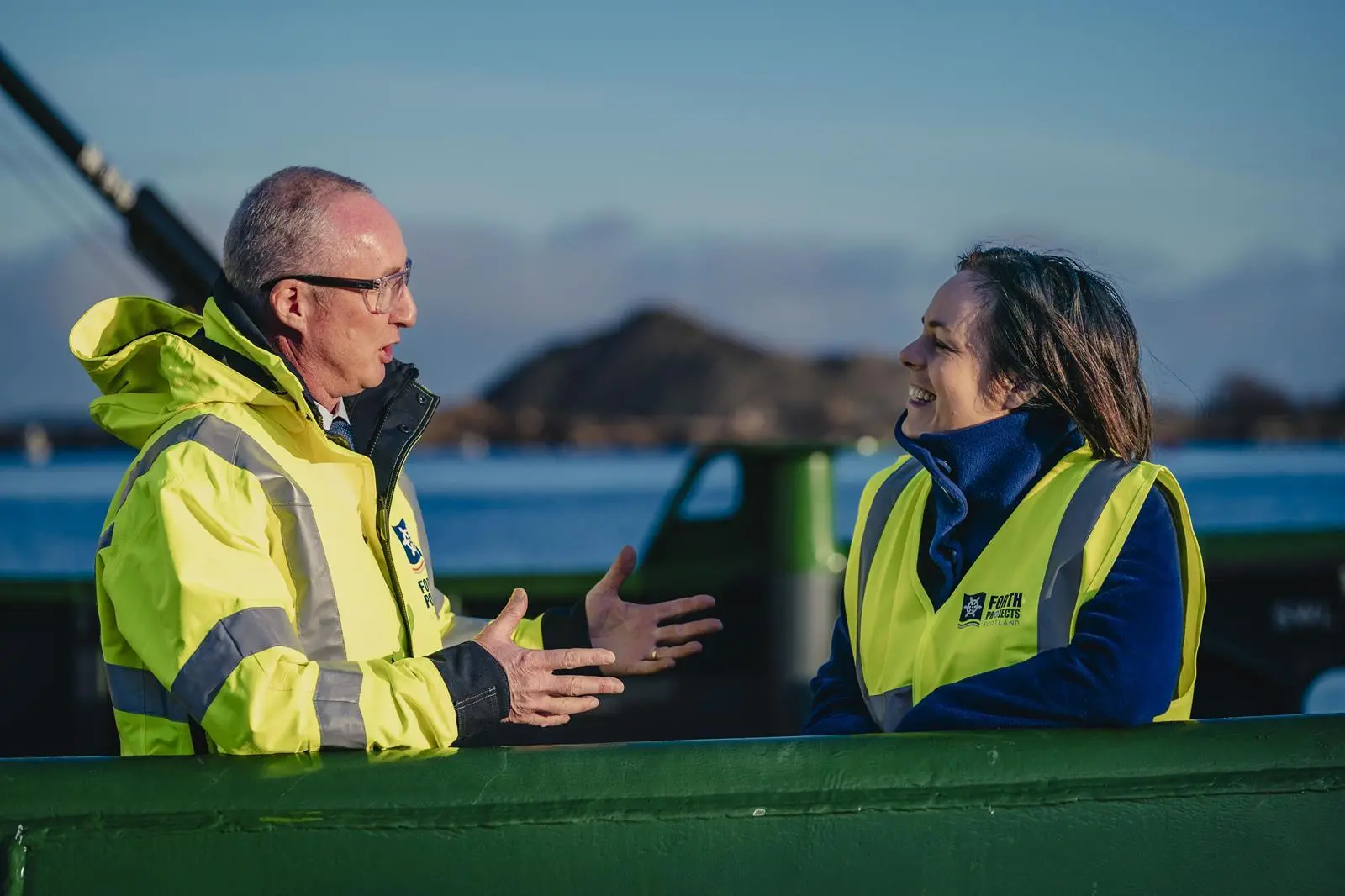 Stuart Wallace FPs CEO and DFM Kate Forbes at the Port of Leith 2