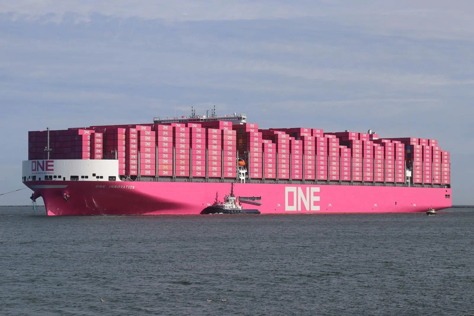 A typical modern mega-container ship that would require specialist salvage equipment for offloading cargo (Peter Barker)