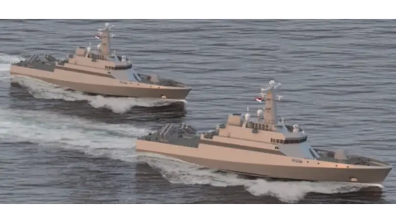A render of two Indonesian navy KCR-70 Fast Attack Craft