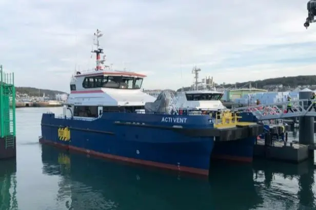 The image shows the CTV Activent on the water