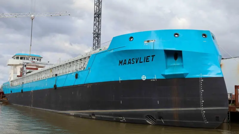 'Maasvliet' arrived in the Netherlands in 2024 as a newbuild general cargo vessel (Peter Barker)