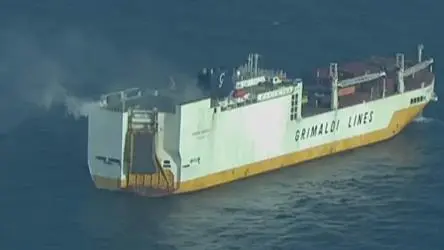 'Grande Brasile' lost power and steering following the fire (Netherlands Coastguard)