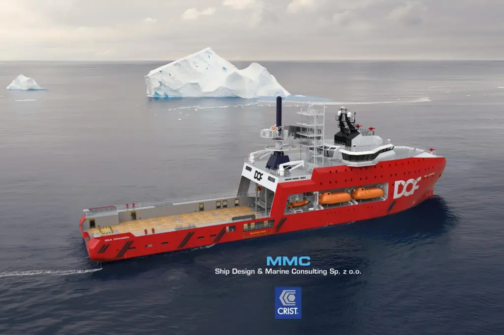 The image shows a graphical rendering of the Sea Dragon
