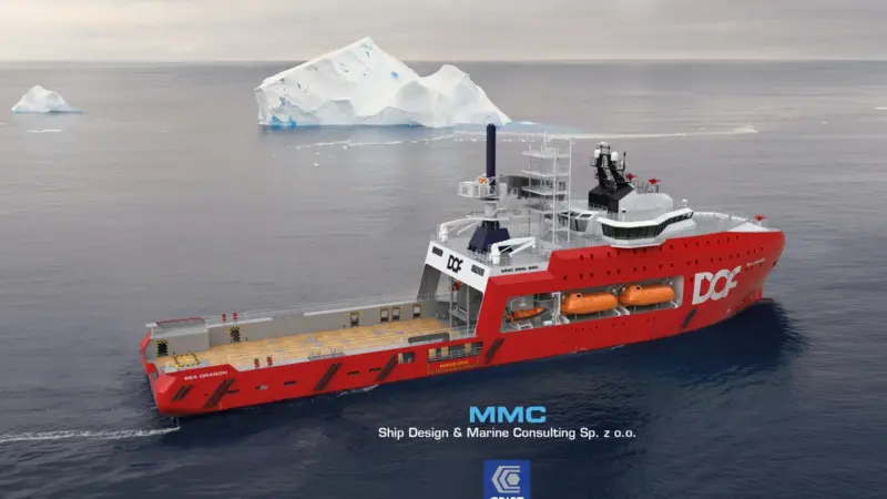 The image shows a graphical rendering of the Sea Dragon