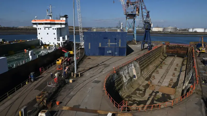 The image shows the existing two docks at the Smith's Dockyards site (left) and the soon to be additional two UK Docks to the right