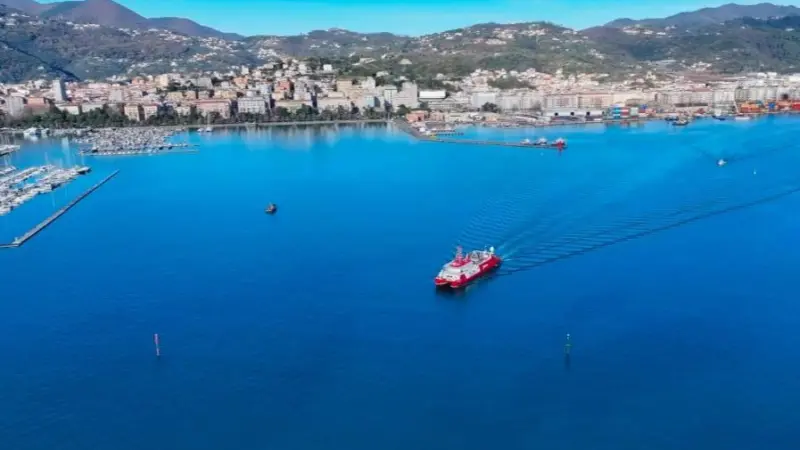 An image of the Fugro Mercator geophysical survey vessel ran aground on in Italy on 22 March