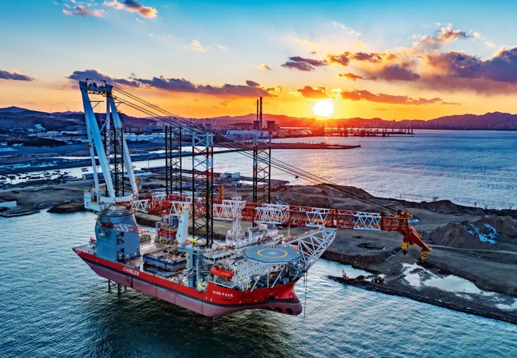 'Wind Pace' jack-up wind turbine installation vessel undergoing trials