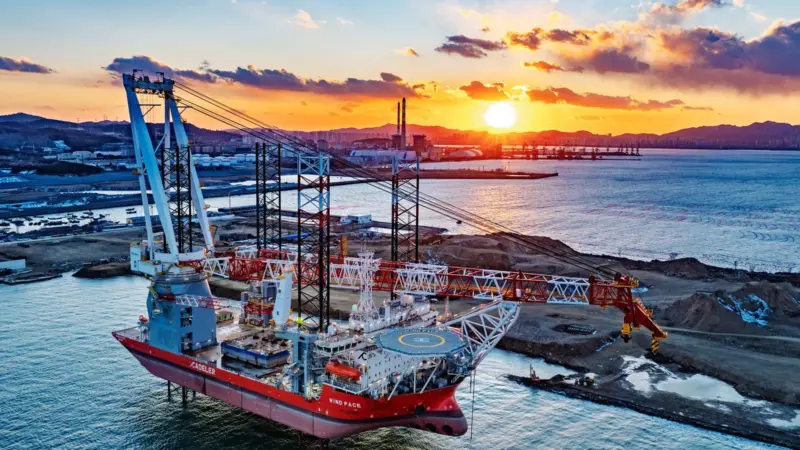 'Wind Pace' jack-up wind turbine installation vessel undergoing trials