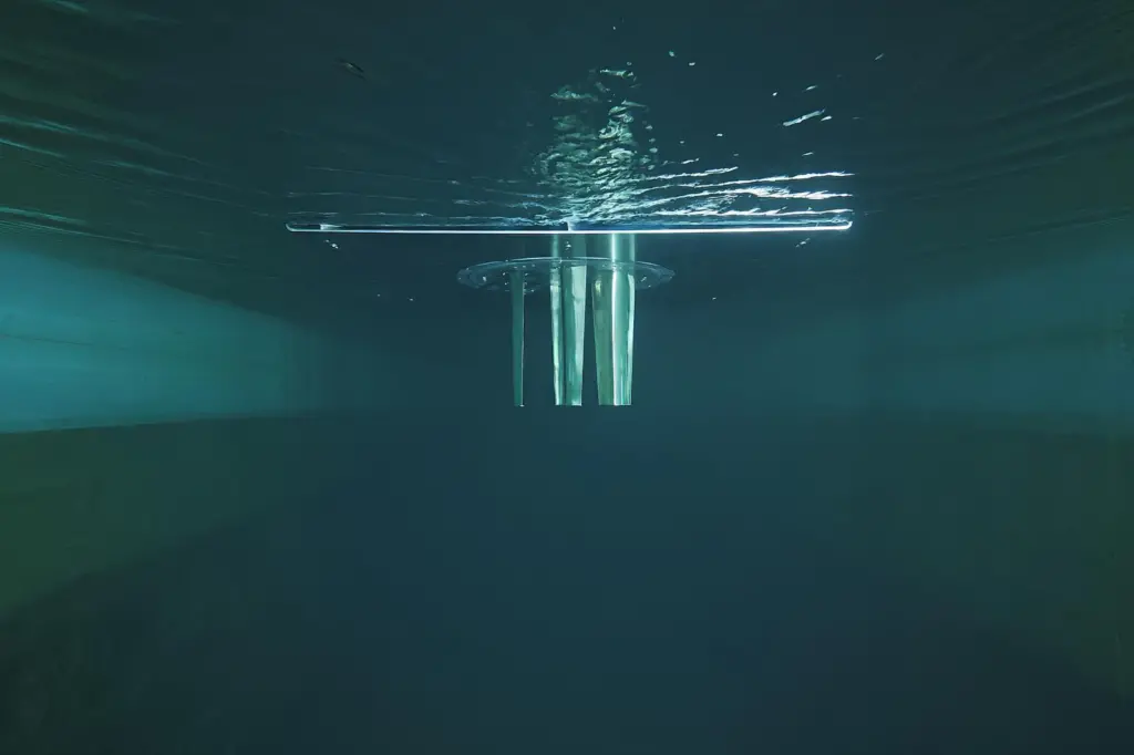 The image shows a picture of the ABB Dynafin in action under the water