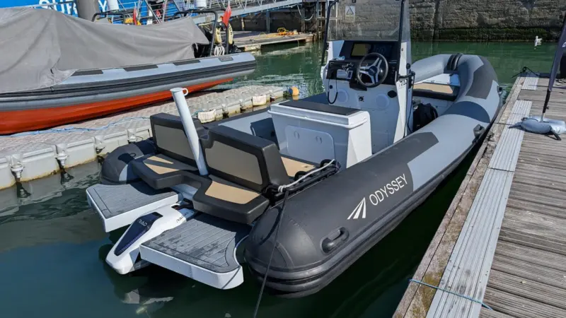 This electric Odyssey RIB provided towing services for various small craft at Ocean Business