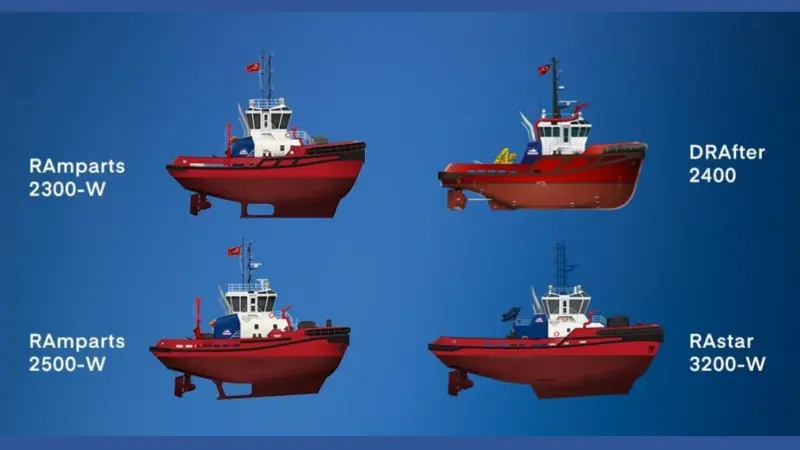 Four Med Marine tugboats