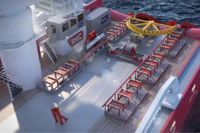 The image shows a DOF Atlantic vessel Cable Repair Spread