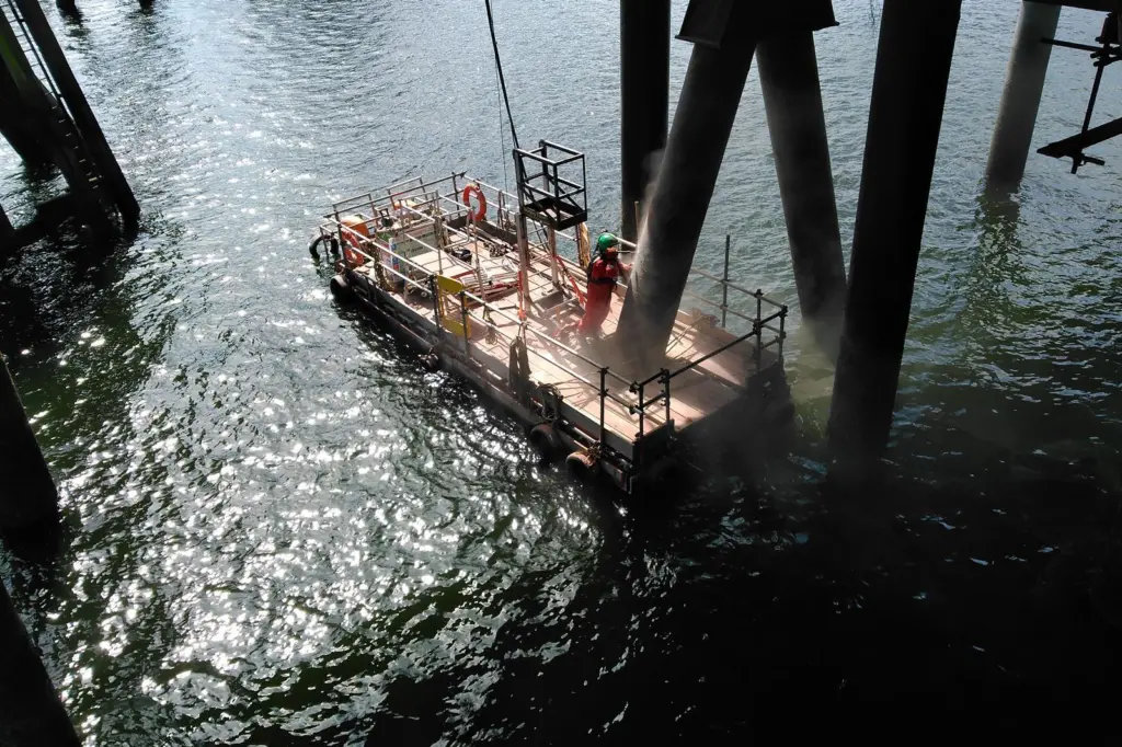 The image shows the ScaffFloat platform for Altrad for ConocoPhillips in Teesside