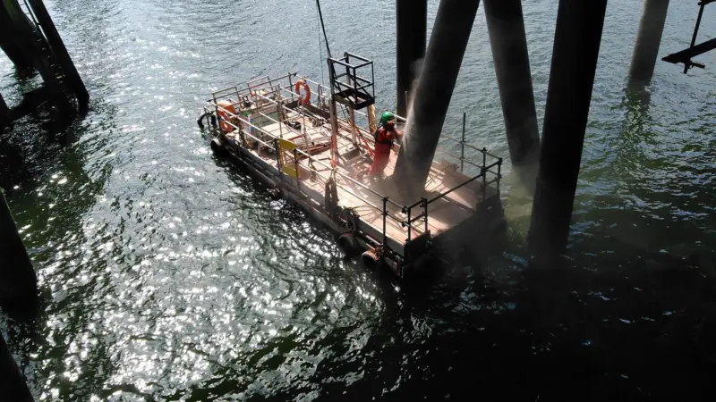 The image shows the ScaffFloat platform for Altrad for ConocoPhillips in Teesside