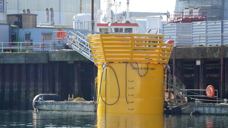 The Fabtest-BPT Demonstrator hull at Falmouth docks