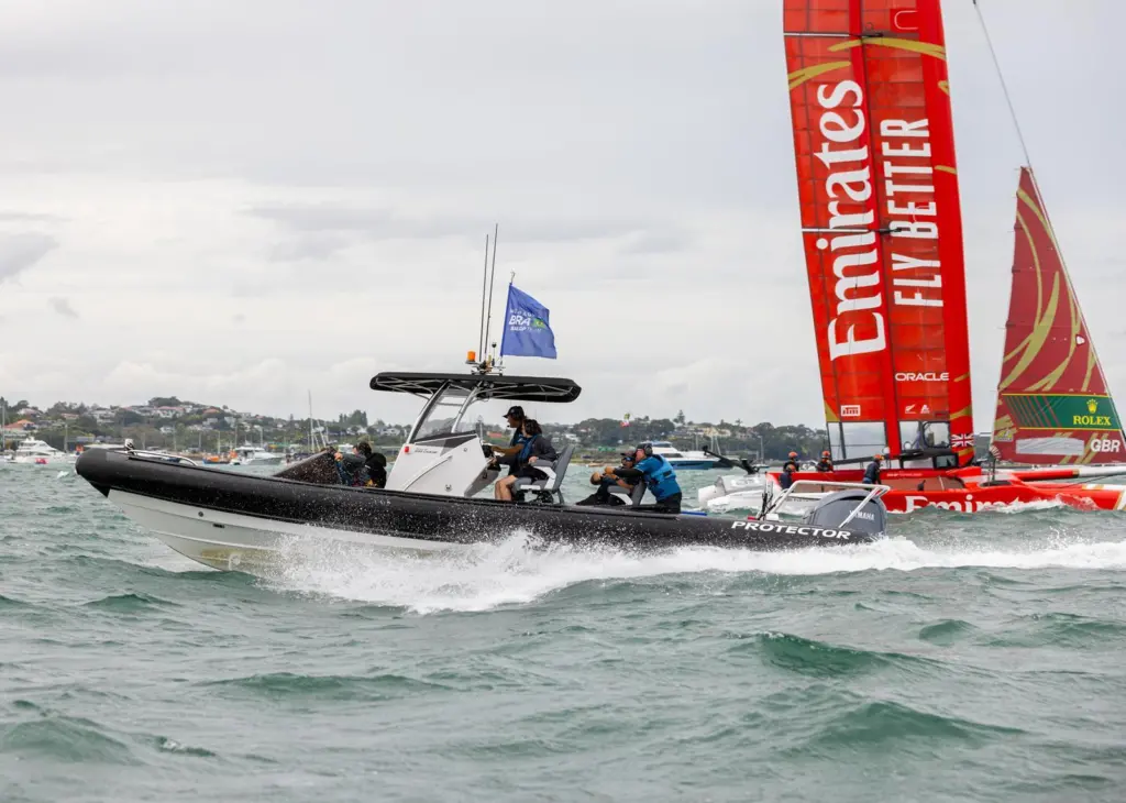 A Protector RIB at a SailGP Grand Prix Event