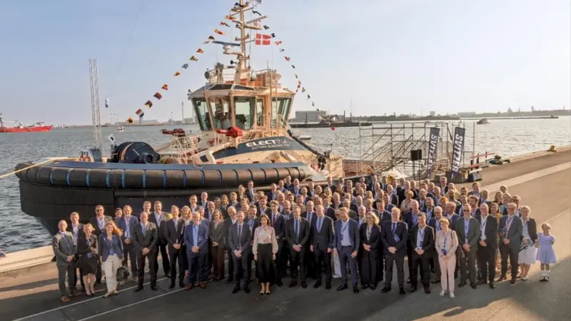 Denmark's Queen Mary names the country's first fully electric tug