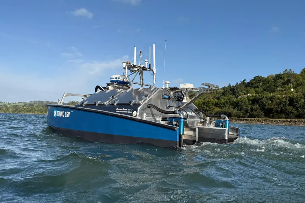 The image shows the USV Kuling on the water
