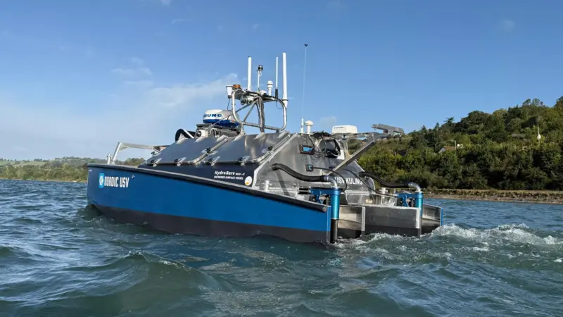 The image shows the USV Kuling on the water