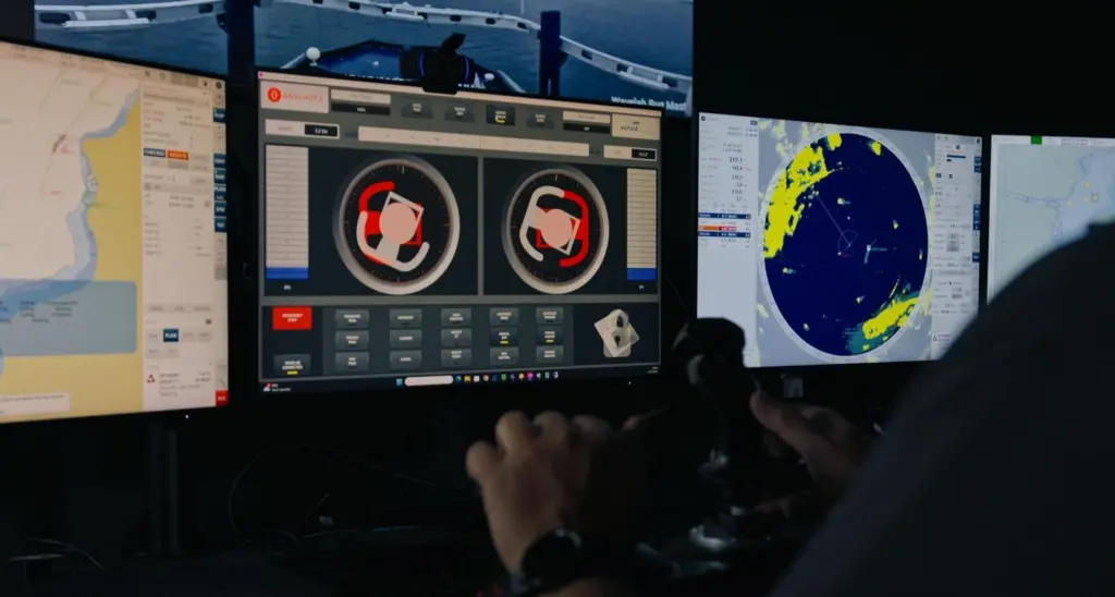 displays at a remote operating centre
