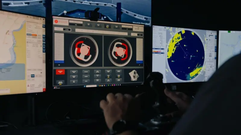 displays at a remote operating centre