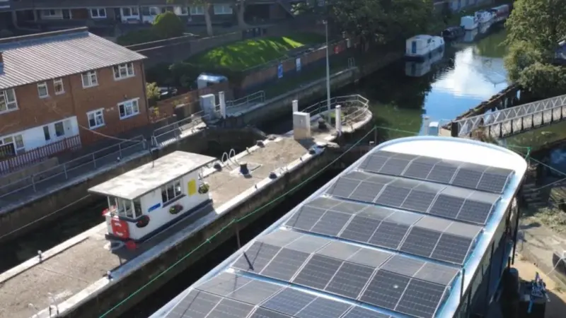 The image shows the solar installations at MSO Marine in Brentford